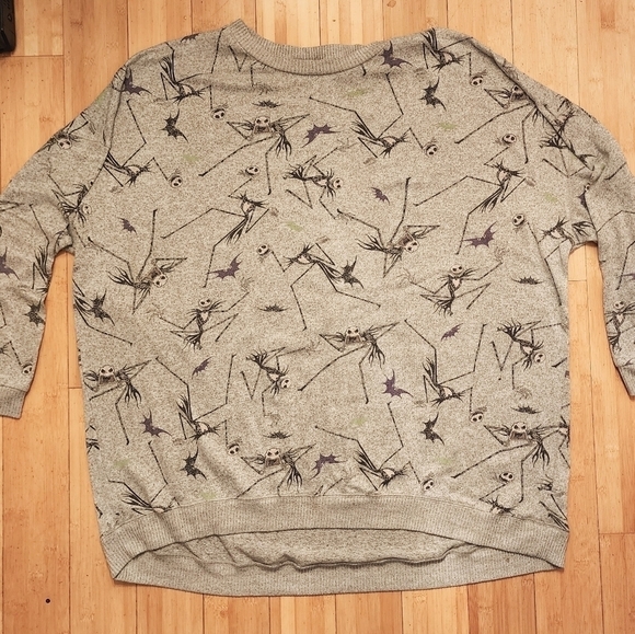 Nightmare Before Christmas Jack Skellington Sweater Women's 3X (22W-24W) Grey - Picture 1 of 9